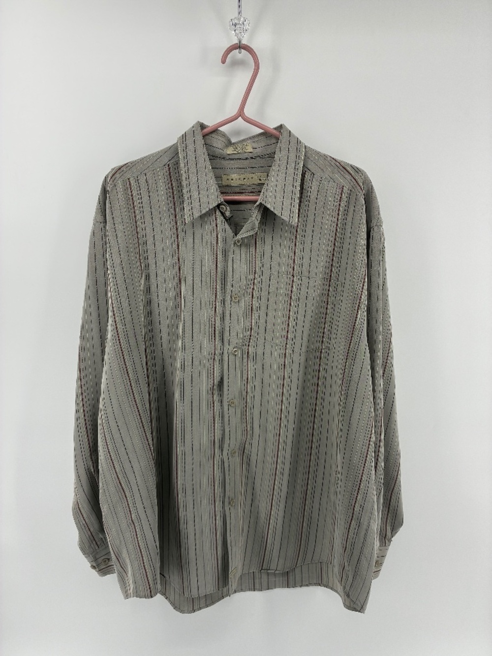 Retreat Vintage Men’s Striped Long Sleeve Dress Shirt